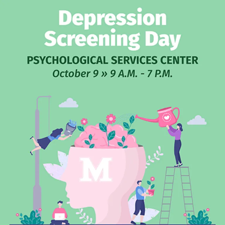 green background with people watering brains with marywoods logo